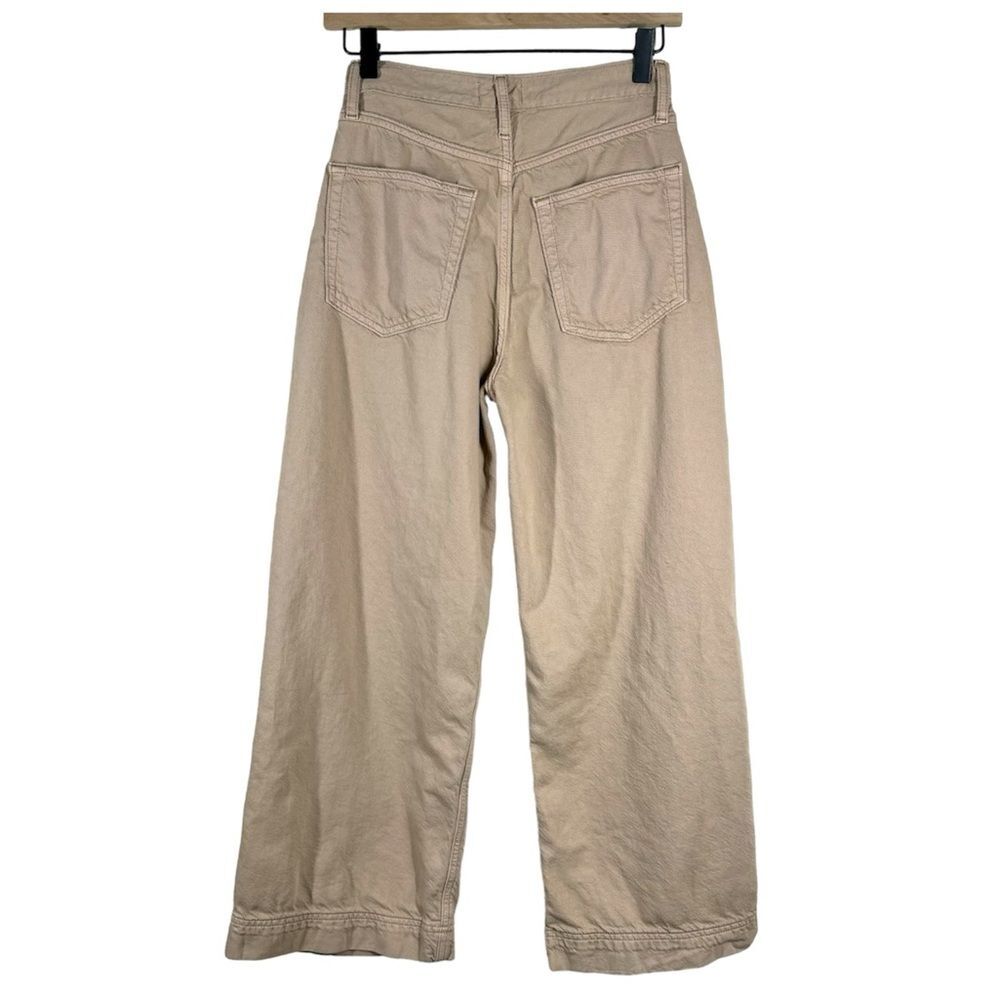 Etica Devon Wide Leg Crop Pants Tan Denim Jeans Sustainable Eco Size 26 - Picture 5 of 8